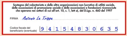 Esempio firma 5xmille